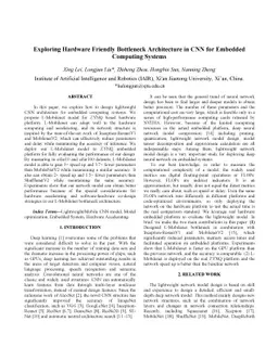 Exploring Hardware Friendly Bottleneck Architecture in CNN for Embedded
  Computing Systems