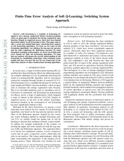 Finite-Time Error Analysis of Soft Q-Learning: Switching System Approach