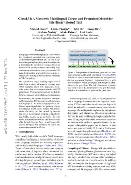 GlossLM: Multilingual Pretraining for Low-Resource Interlinear Glossing