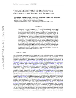 Towards Robust Out-of-Distribution Generalization Bounds via Sharpness