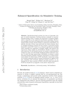 Enhanced Sparsification via Stimulative Training