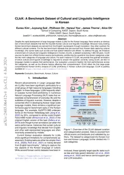 CLIcK: A Benchmark Dataset of Cultural and Linguistic Intelligence in
  Korean