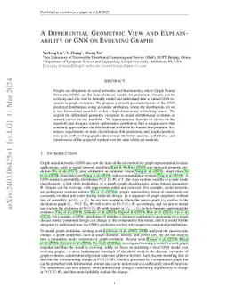 A Differential Geometric View and Explainability of GNN on Evolving
  Graphs