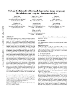 CoRAL: Collaborative Retrieval-Augmented Large Language Models Improve
  Long-tail Recommendation