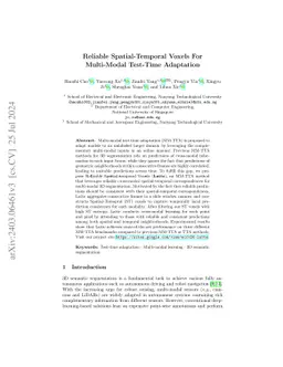 Interactive Test-Time Adaptation with Reliable Spatial-Temporal Voxels for Multi-Modal Segmentation