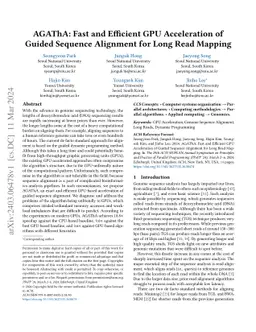 AGAThA: Fast and Efficient GPU Acceleration of Guided Sequence Alignment
  for Long Read Mapping