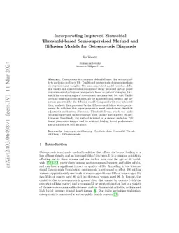 Incorporating Improved Sinusoidal Threshold-based Semi-supervised Method
  and Diffusion Models for Osteoporosis Diagnosis