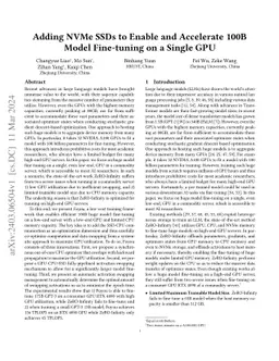 Adding NVMe SSDs to Enable and Accelerate 100B Model Fine-tuning on a
  Single GPU