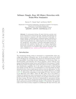 SeSame: Simple, Easy 3D Object Detection with Point-Wise Semantics