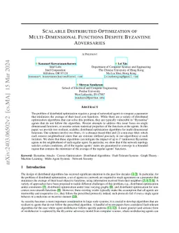 Scalable Distributed Optimization of Multi-Dimensional Functions Despite
  Byzantine Adversaries