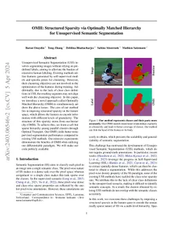 OMH: Structured Sparsity via Optimally Matched Hierarchy for
  Unsupervised Semantic Segmentation