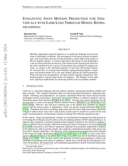 Enhancing Joint Motion Prediction for Individuals with Limb Loss Through
  Model Reprogramming