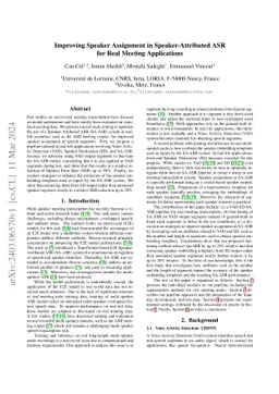 Improving Speaker Assignment in Speaker-Attributed ASR for Real Meeting
  Applications
