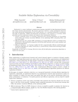 Scalable Online Exploration via Coverability