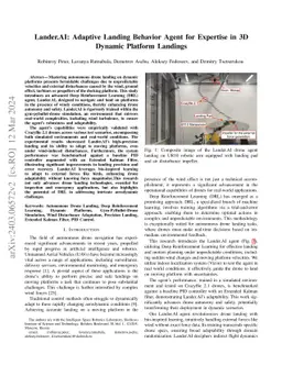 Lander.AI: Adaptive Landing Behavior Agent for Expertise in 3D Dynamic
  Platform Landings