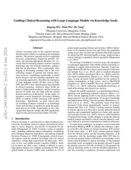 Guiding Clinical Reasoning with Large Language Models via Knowledge
  Seeds