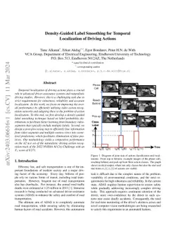 Density-Guided Label Smoothing for Temporal Localization of Driving
  Actions