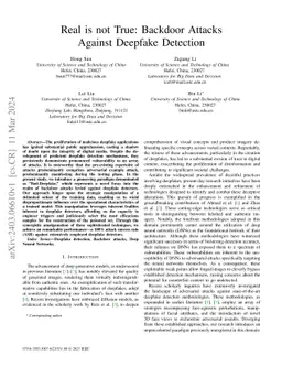 Real is not True: Backdoor Attacks Against Deepfake Detection