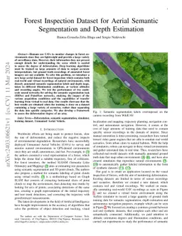 Forest Inspection Dataset for Aerial Semantic Segmentation and Depth
  Estimation