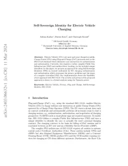 Self-Sovereign Identity for Electric Vehicle Charging