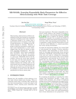XB-MAML: Learning Expandable Basis Parameters for Effective
  Meta-Learning with Wide Task Coverage