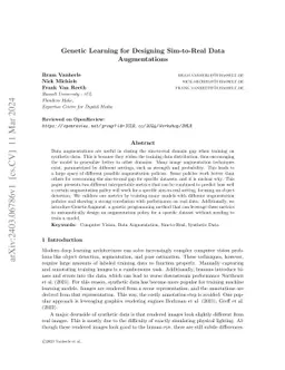 Genetic Learning for Designing Sim-to-Real Data Augmentations