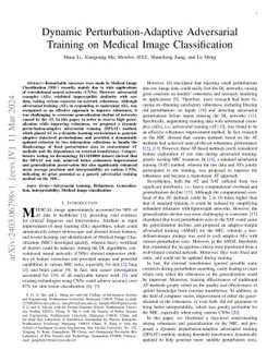 Dynamic Perturbation-Adaptive Adversarial Training on Medical Image
  Classification