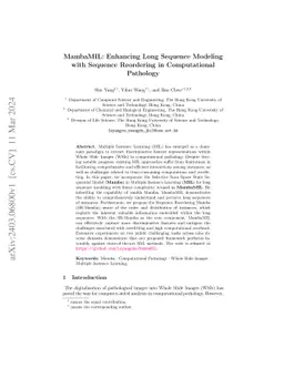 MambaMIL: Enhancing Long Sequence Modeling with Sequence Reordering in
  Computational Pathology
