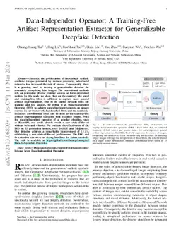 Data-Independent Operator: A Training-Free Artifact Representation
  Extractor for Generalizable Deepfake Detection