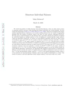 Monotone Individual Fairness