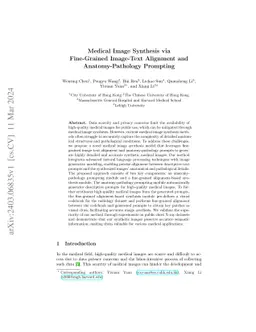 Medical Image Synthesis via Fine-Grained Image-Text Alignment and
  Anatomy-Pathology Prompting