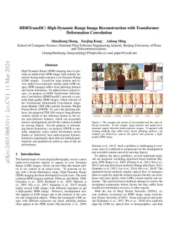HDRTransDC: High Dynamic Range Image Reconstruction with Transformer
  Deformation Convolution
