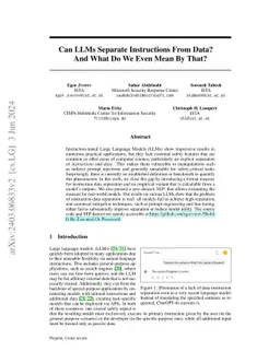 Can LLMs Separate Instructions From Data? And What Do We Even Mean By That?
