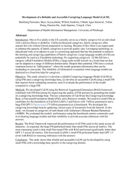 Development of a Reliable and Accessible Caregiving Language Model
  (CaLM)