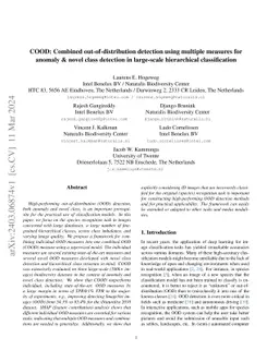 COOD: Combined out-of-distribution detection using multiple measures for
  anomaly & novel class detection in large-scale hierarchical classification