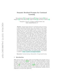 Semantic Residual Prompts for Continual Learning