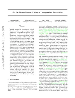 On the Generalization Ability of Unsupervised Pretraining