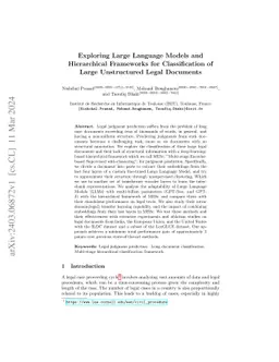 Exploring Large Language Models and Hierarchical Frameworks for
  Classification of Large Unstructured Legal Documents