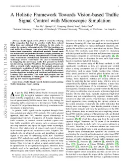 A Simple Framework Towards Vision-based Traffic Signal Control with Microscopic Simulation