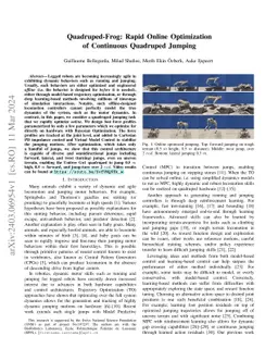 Quadruped-Frog: Rapid Online Optimization of Continuous Quadruped
  Jumping