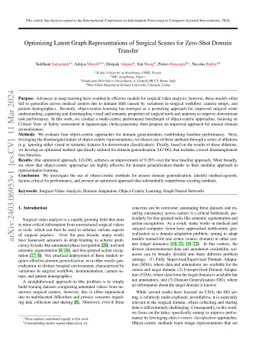 Optimizing Latent Graph Representations of Surgical Scenes for Zero-Shot
  Domain Transfer