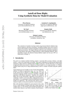 AutoEval Done Right: Using Synthetic Data for Model Evaluation