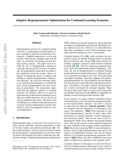 Adaptive Hyperparameter Optimization for Continual Learning Scenarios