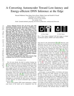 A Converting Autoencoder Toward Low-latency and Energy-efficient DNN
  Inference at the Edge