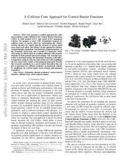 A Collision Cone Approach for Control Barrier Functions