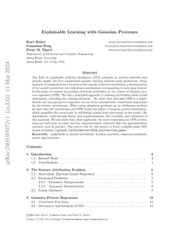 Explainable Learning with Gaussian Processes