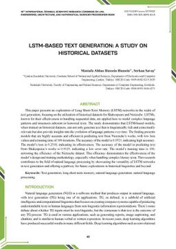 LSTM-Based Text Generation: A Study on Historical Datasets