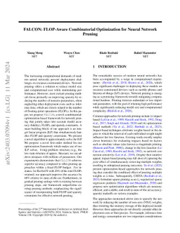 FALCON: FLOP-Aware Combinatorial Optimization for Neural Network Pruning