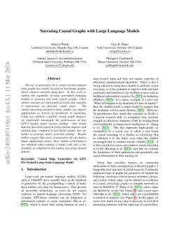 Narrating Causal Graphs with Large Language Models