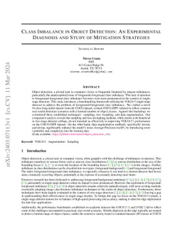 Class Imbalance in Object Detection: An Experimental Diagnosis and Study
  of Mitigation Strategies